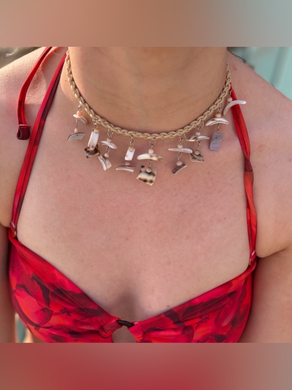 Boho Leopard Cowrie Shell Braided Rope Necklace